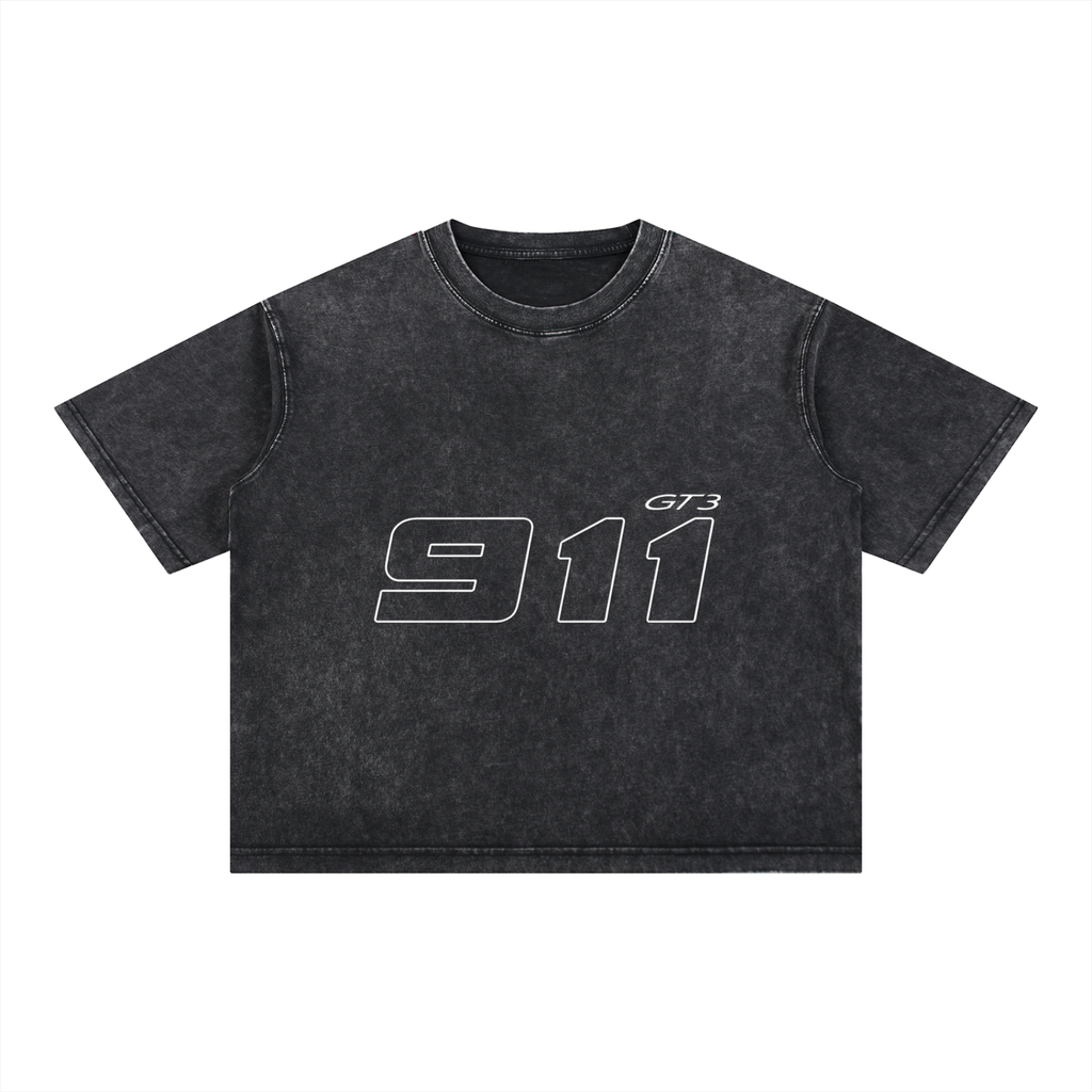 911 GT3 Racing Mineral Wash Boxy Cotton T-Shirt